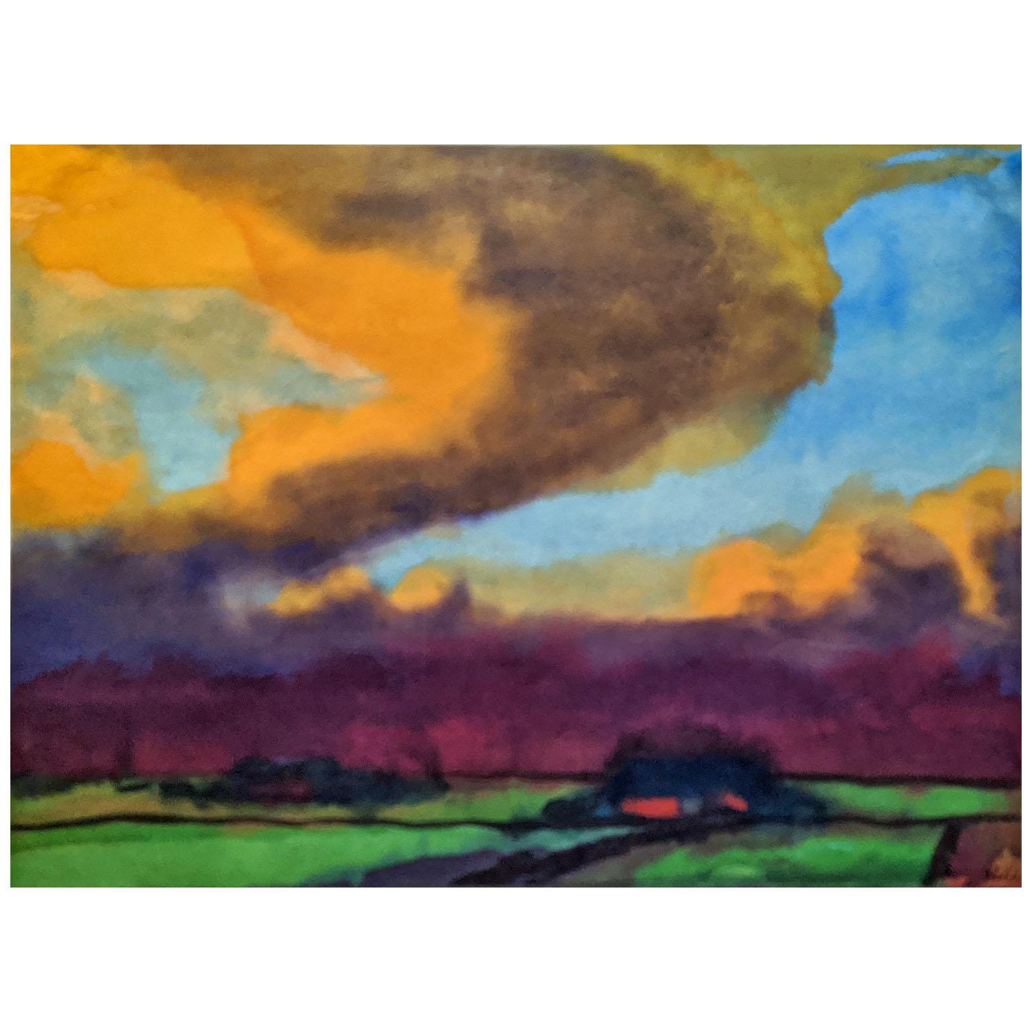 Эмиль Нольде. Болотный пейзаж с грозовым небом. 1935. Частное собрание