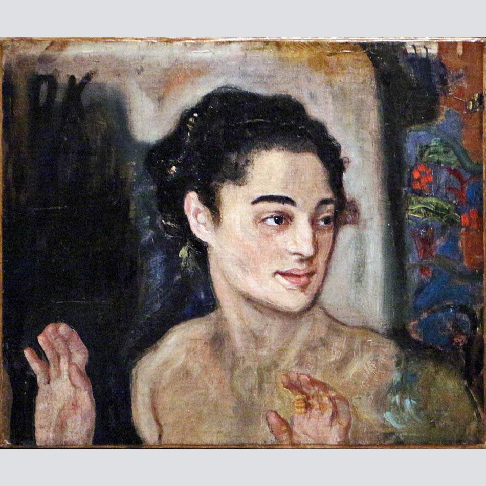 Oskar Kokoschka. Young Woman with Her Hands. 1907/08