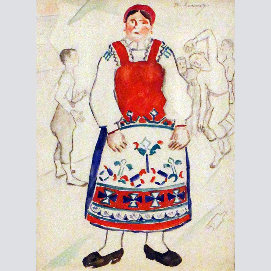 Михаил Ларионов. Баба. Эскиз костюма. 1917