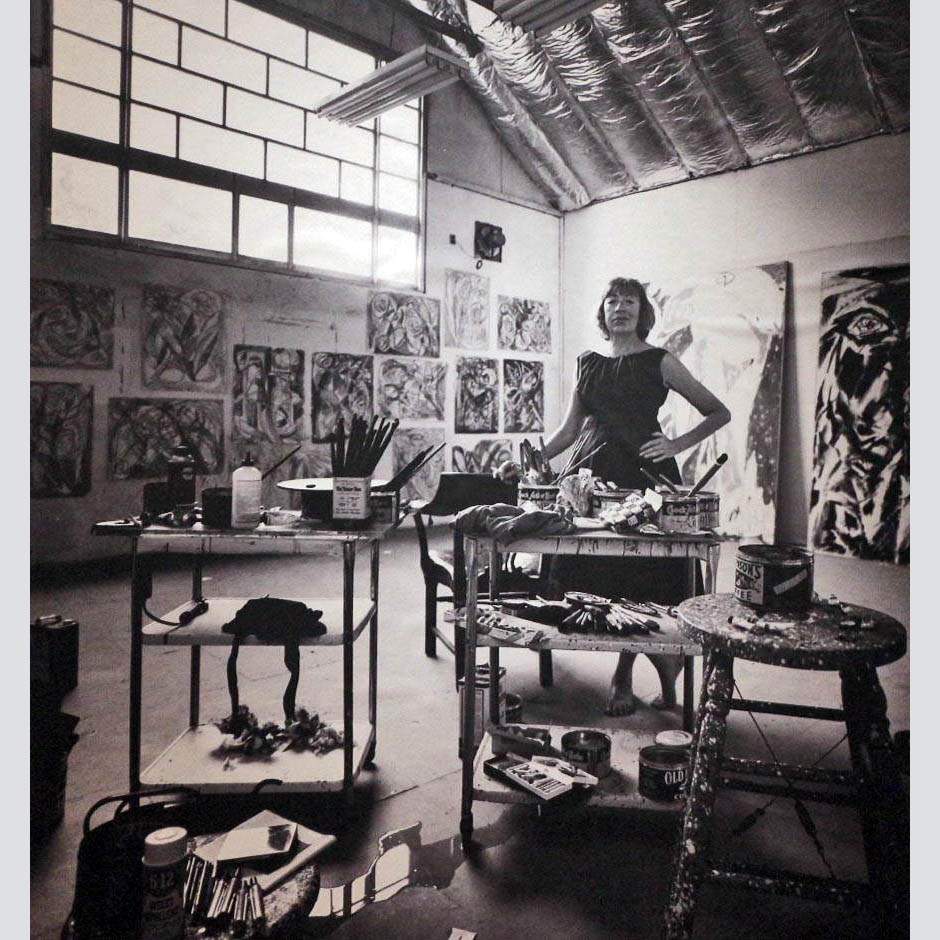 Ли Краснер в своей студии. 1962. Photo Hans Namuth