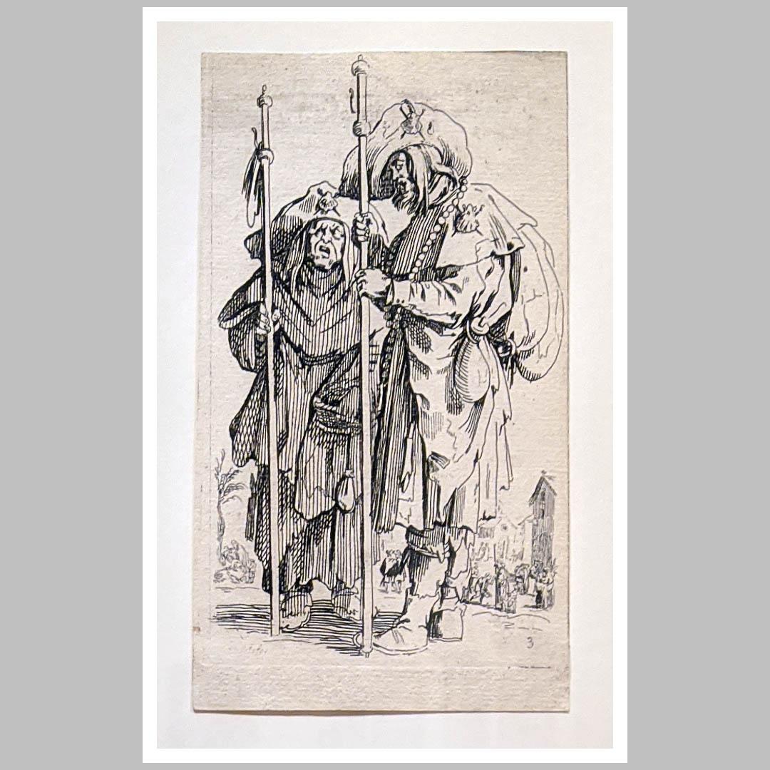 Жак Калло. Два пилигрима. 1620-1623. Офорт