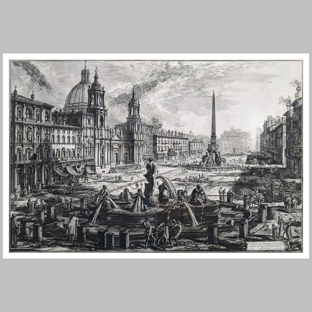 Джованни Баттиста Пиранези. Вид площади Навона. 1756. Офорт