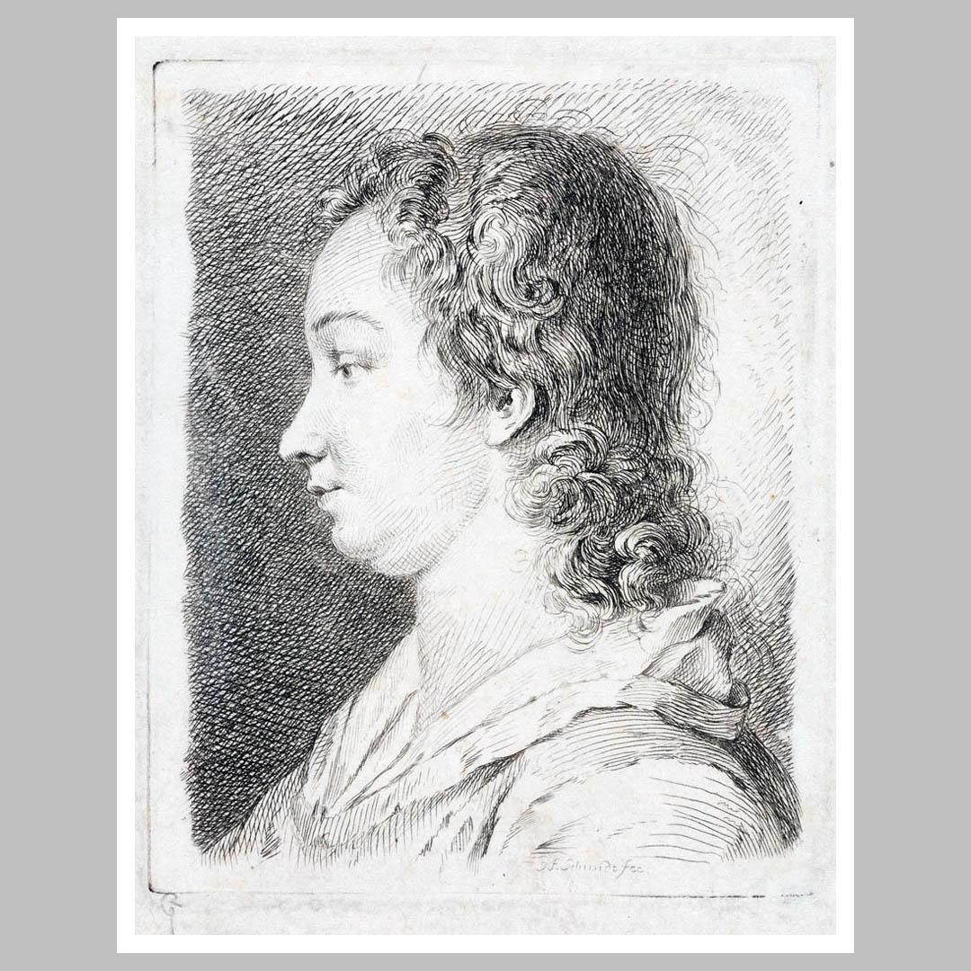 Г.Ф. Шмидт. Портрет жены. 1761. Офорт