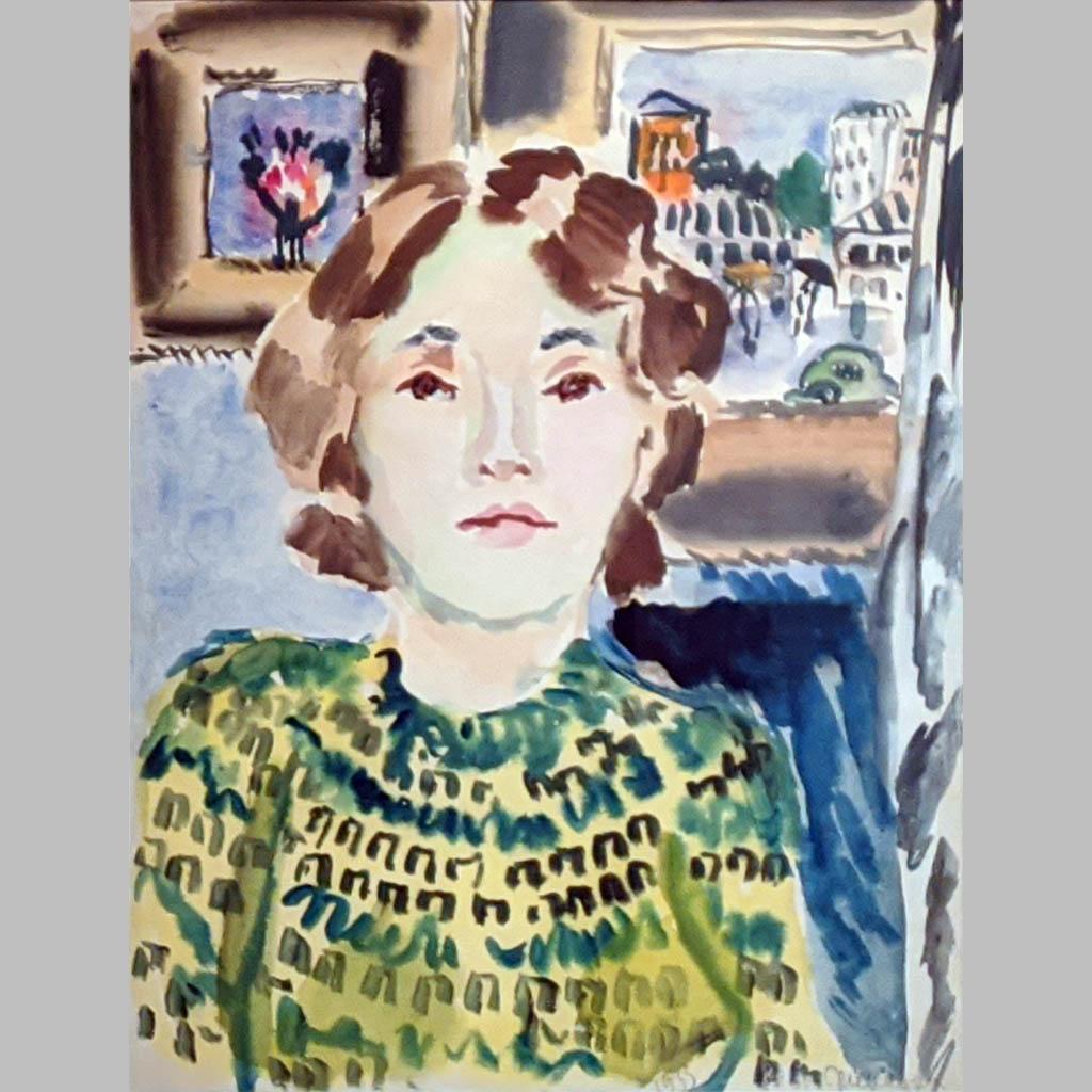 Татьяна Маврина. Автопортрет на фоне картин. 1939