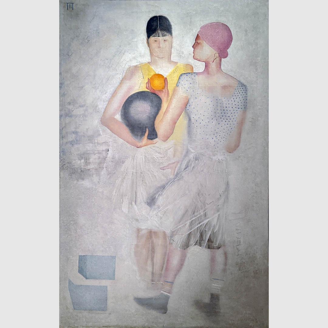 Юрий Пименов. Две девушки с мячом. 1929