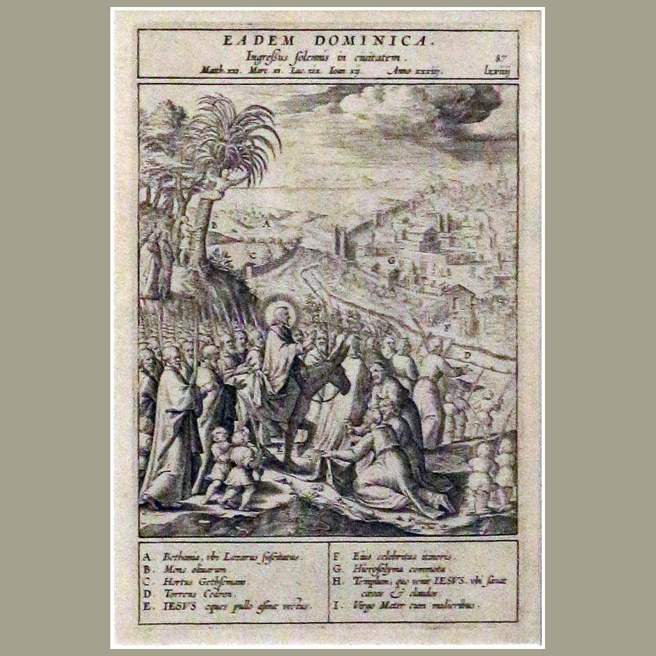 Вход в Иерусалим. Иероним Вирикс по рис. Бернардино Пассери. Евангелие Наталиса. Антверпен, 1593