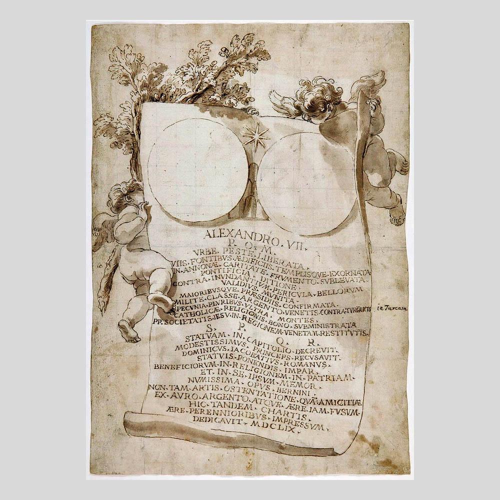 Джан Лоренцо Бернини. Гравюра с посвящением папе Александру VII. 1660