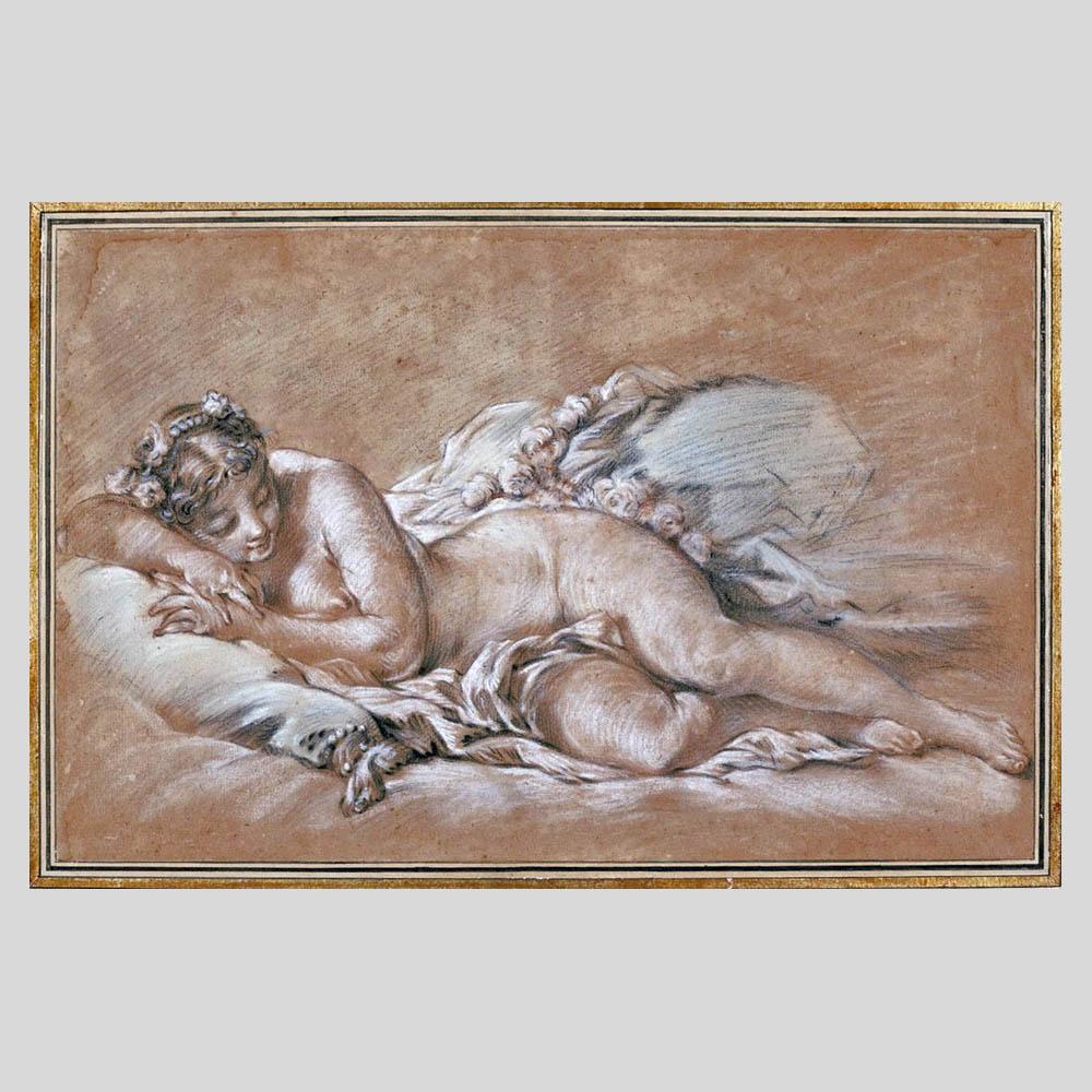 Франсуа Буше. Спящая женщина. 1758-1760