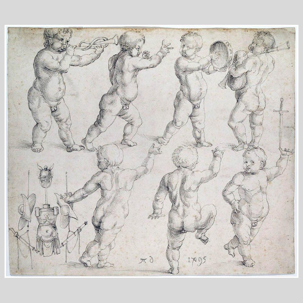 Альбрехт Дюрер. Танцующие и музицирующие путти. 1495