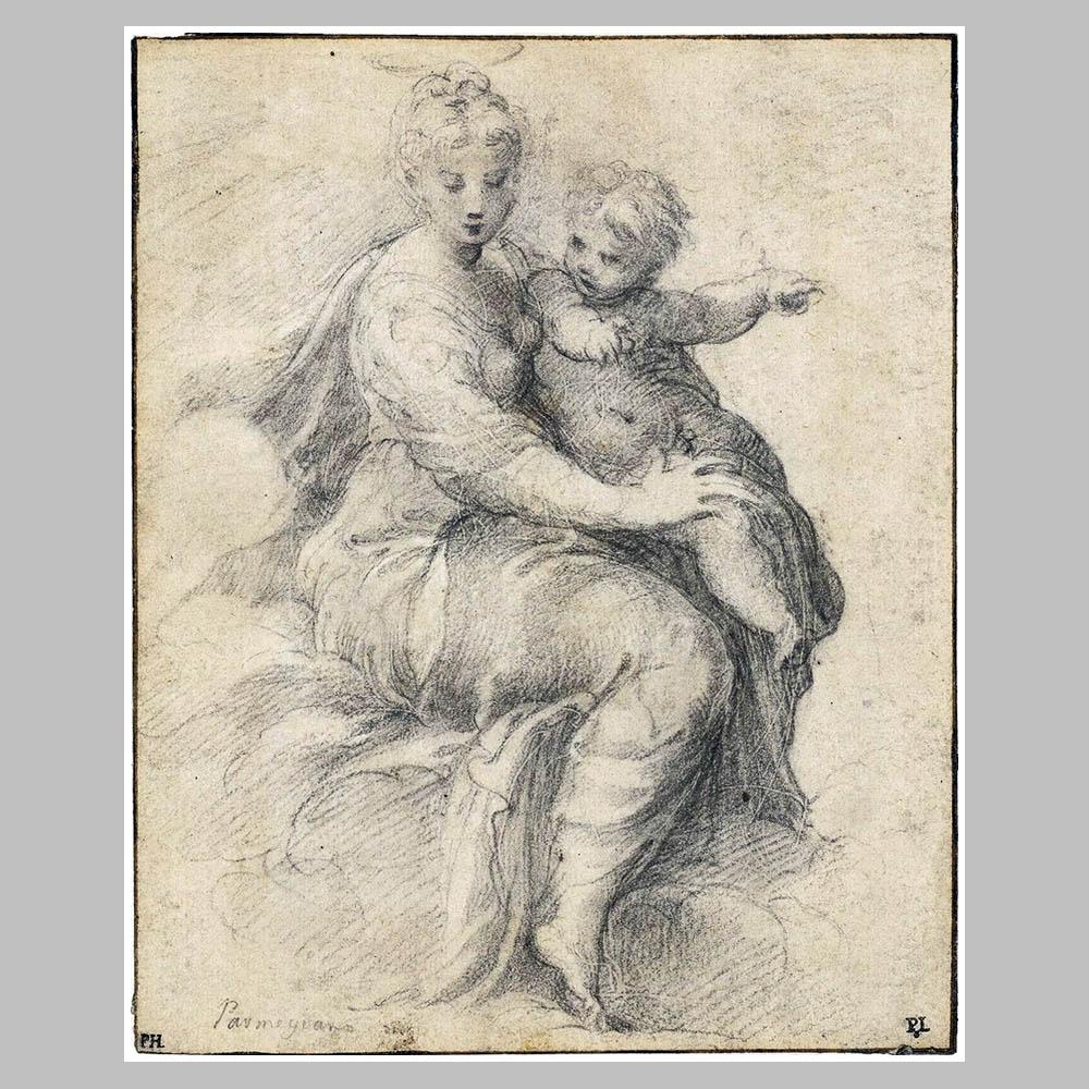Пармиджанино. Мадонна с младенцем в облаках. 1526-27