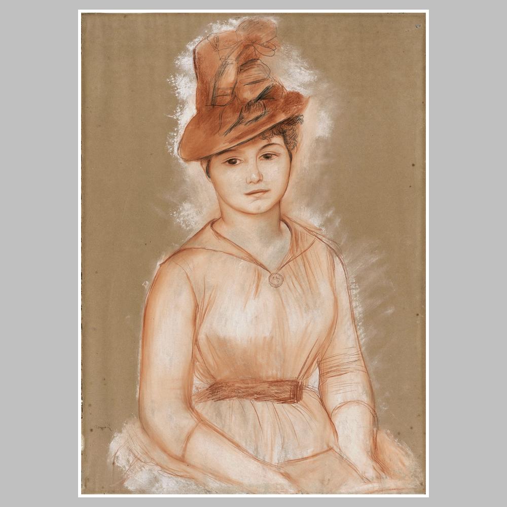 Пьер-Огюст Ренуар. Девушка в шляпе. 1883-85