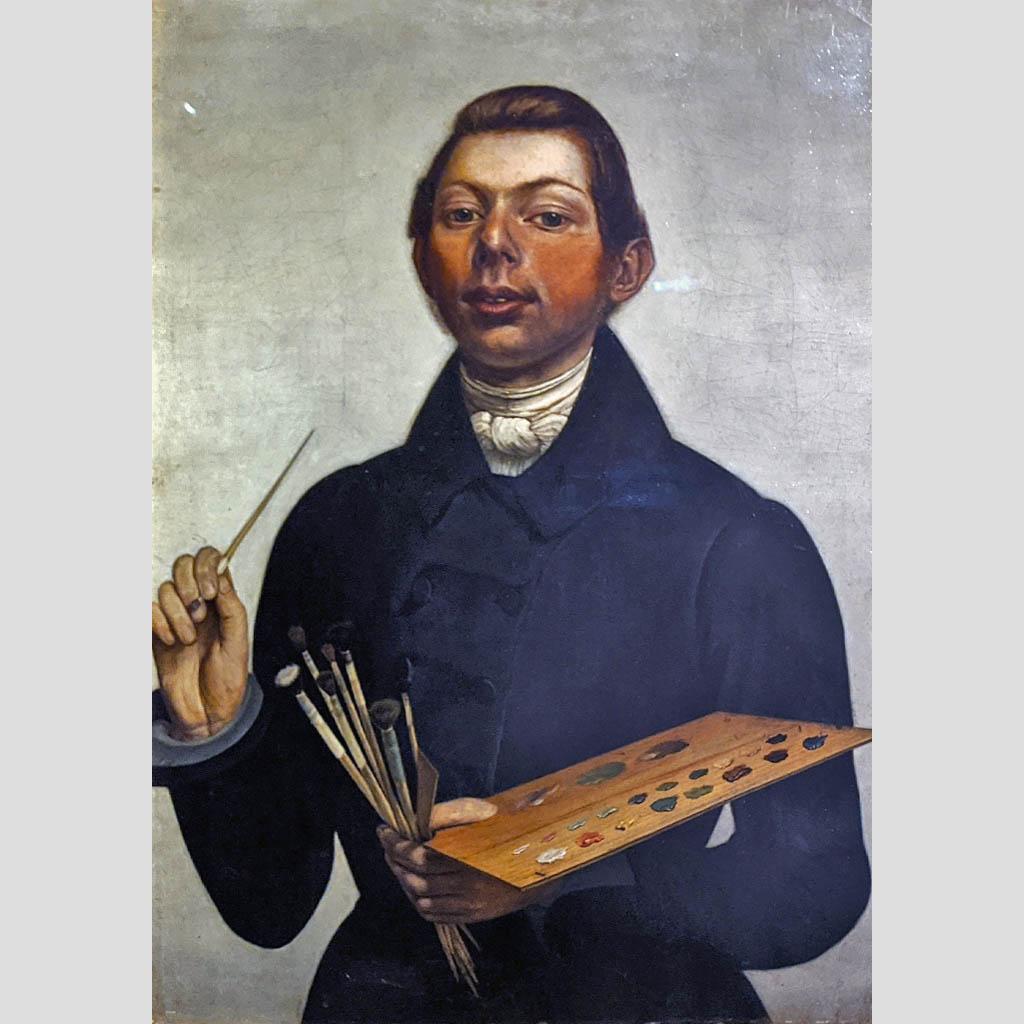 Дмитрий Чарушин. Автопортрет с палитрой. 1837