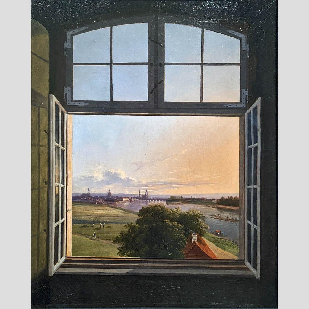 Карл Готфрид Траугот Фабер. Вид на Дрезден. 1824