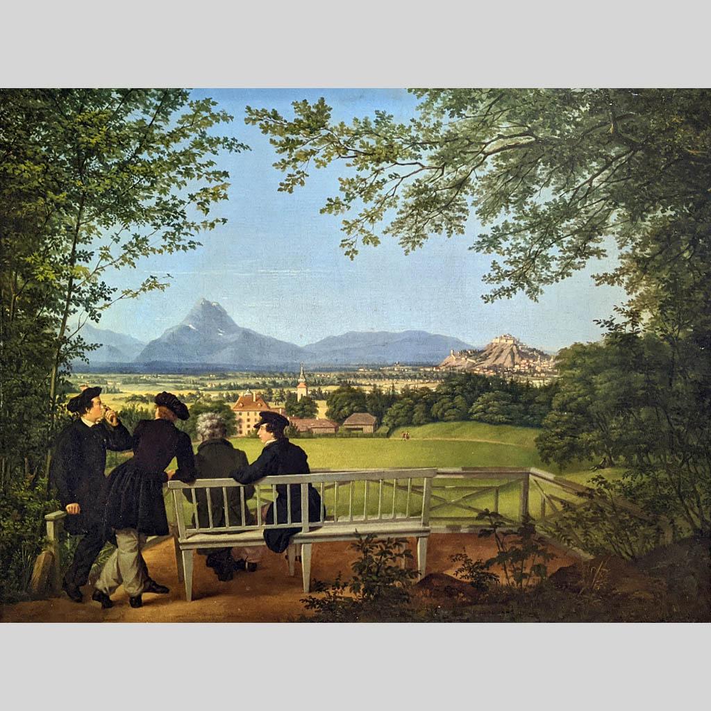 Юлиус Шоппе. Вид Айгена и Зальцбурга. 1817