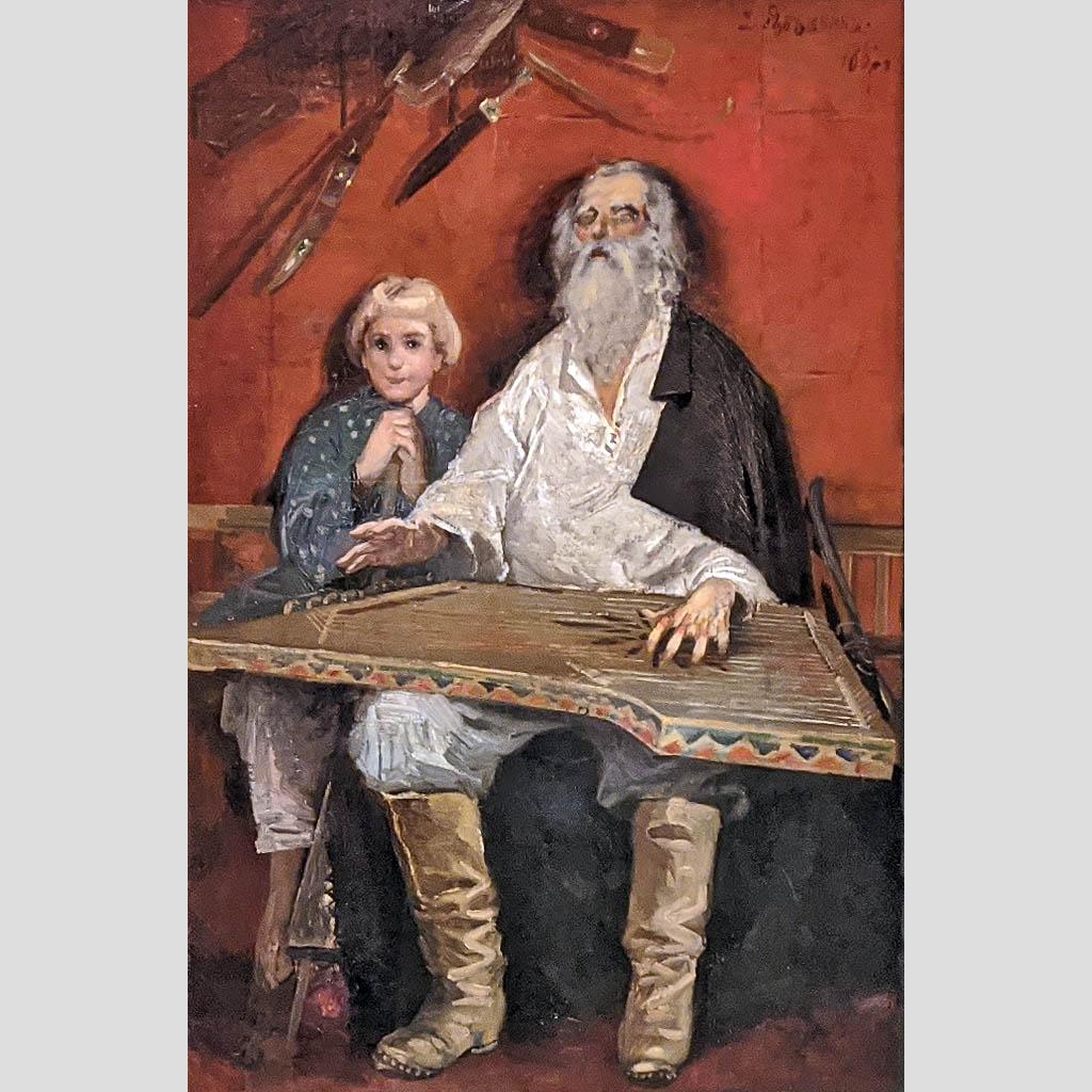 Андрей Рябушкин. Слепой гусляр, поющий старинку. 1887