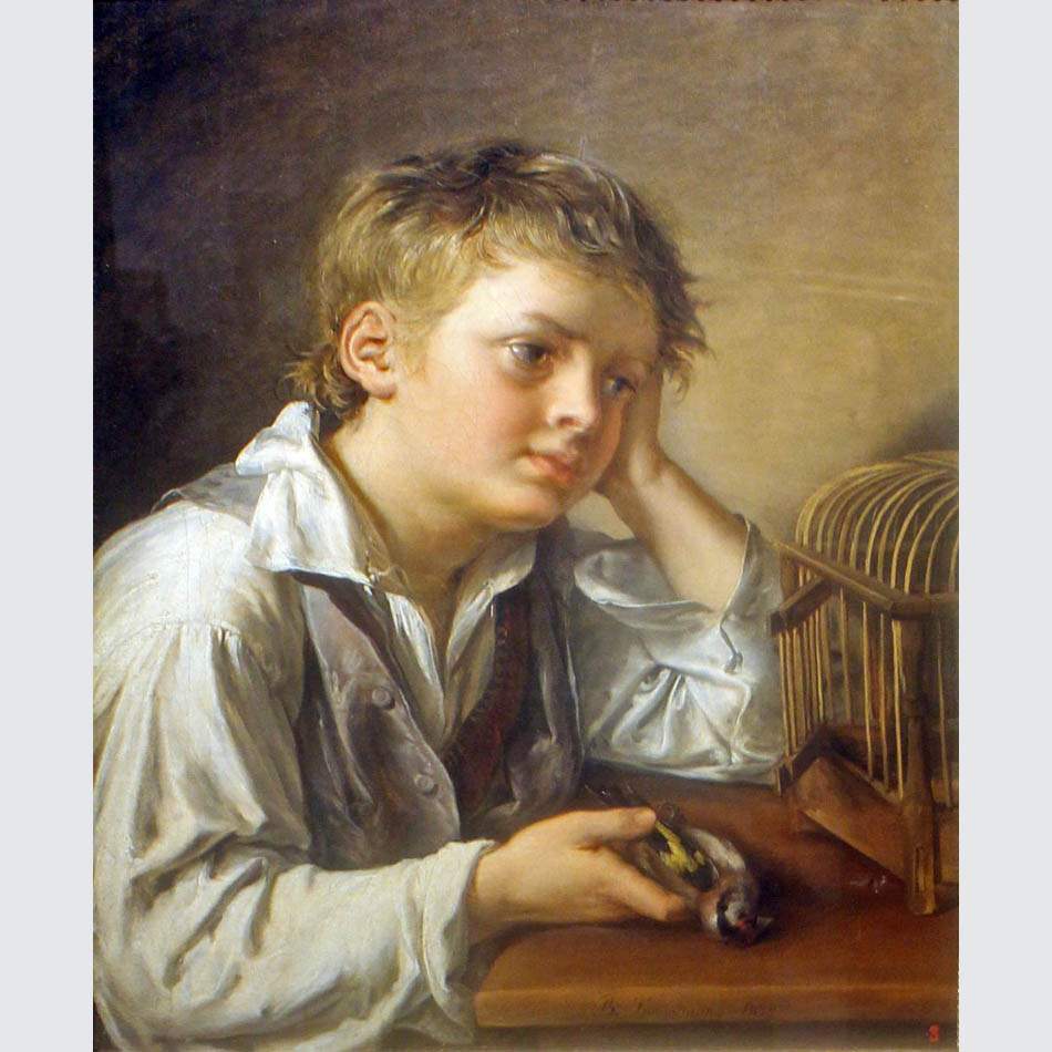 Василий Тропинин. Мальчик со щегленком. 1829