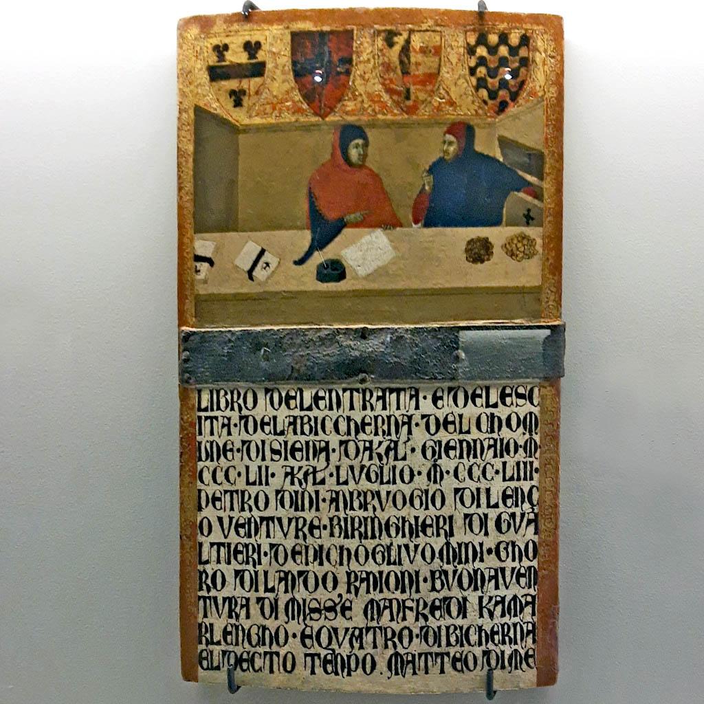 Бартоломео Булгарини (Bartolomeo Bulgarini). Камерленго и писец за работой. 1353