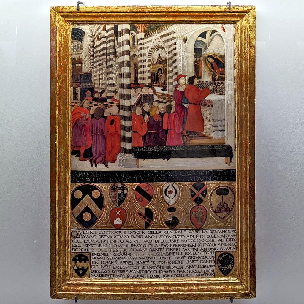 Пьетро ди Франческо Ориоли (Pietro di Francesco Orioli). Приношение ключей от города Деве Марии. 1483