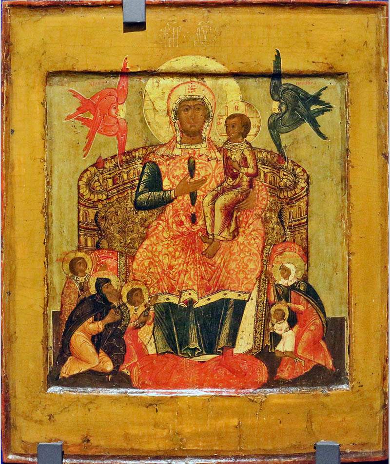 Богоматерь с младенцем на престоле. С избранными святыми. 1660-е, Ярославль