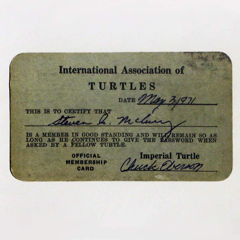Членская карточка Международной ассоциации черепах. 1971
