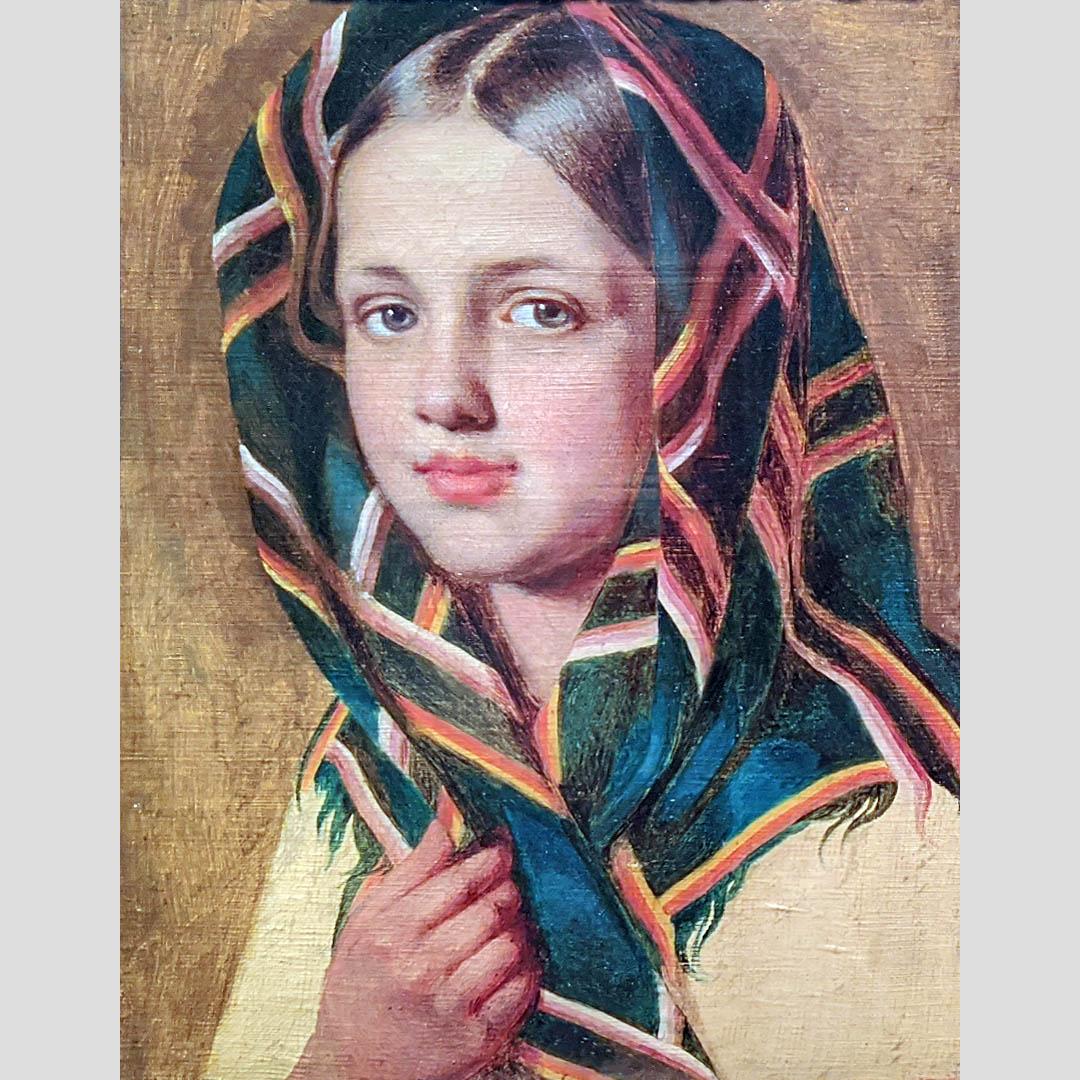Алексей Венецианов. Девушка в платке. 1820-е. Русский музей