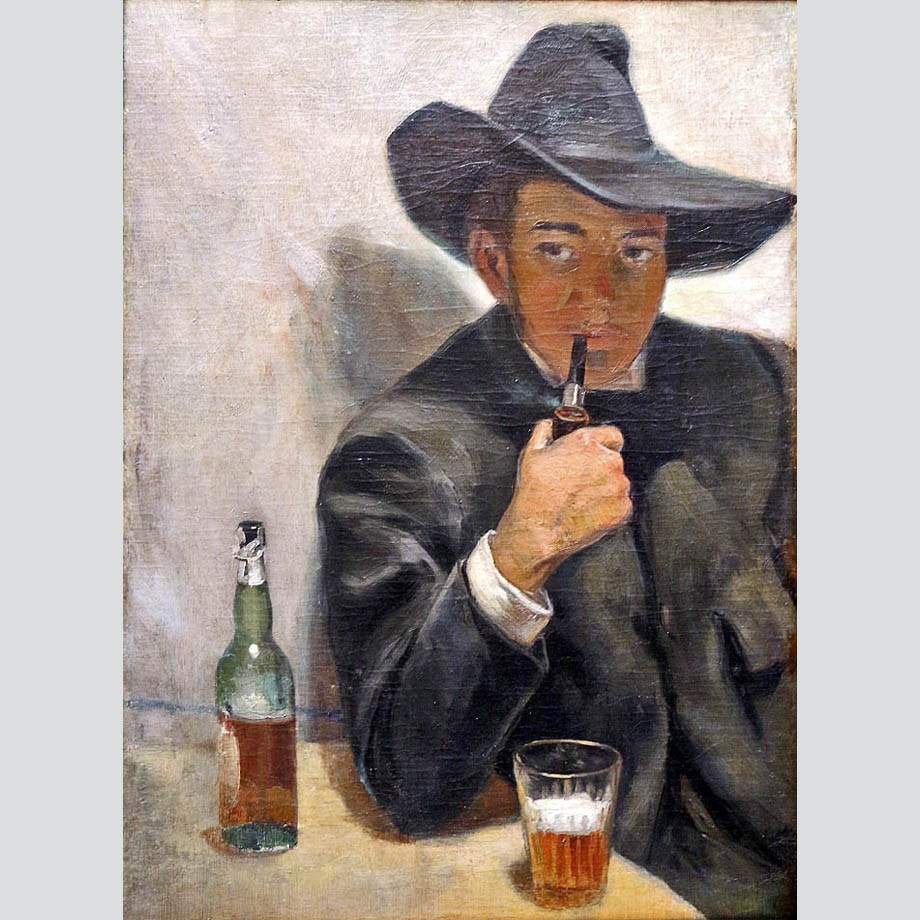Диего Ривера. Автопортрет в шляпе. 1907
