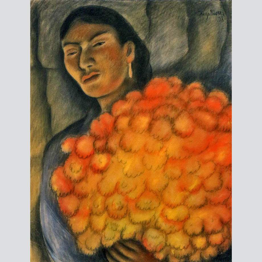 Диего Ривера. Женщина с цветами. 1938