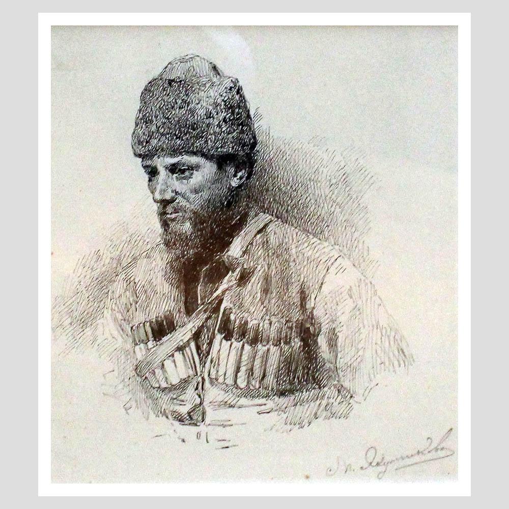Мария Якунчикова-Вебер. Натурщик в одежде кавказца. 1887