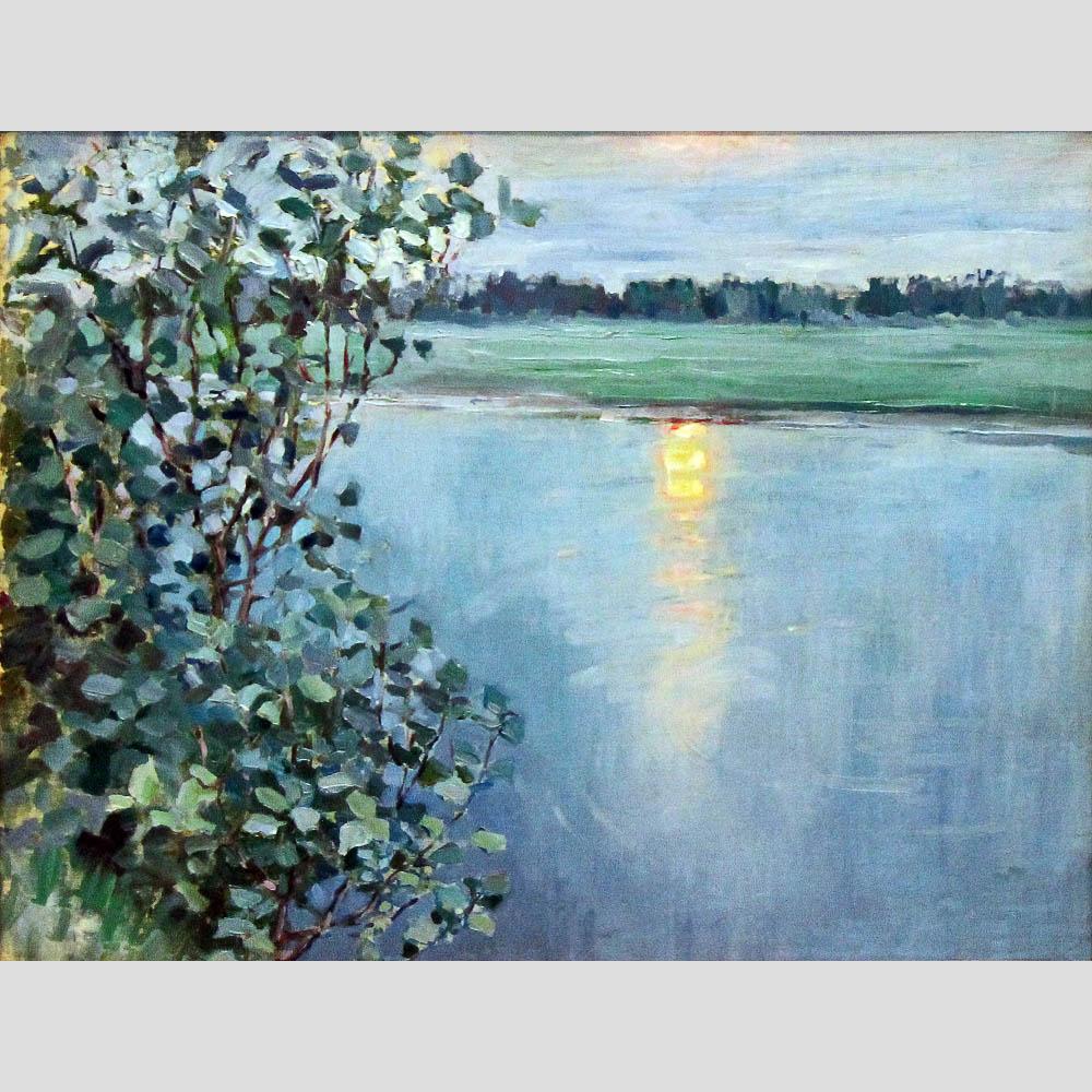Мария Якунчикова-Вебер. Река на закате. Нач. 1890-х