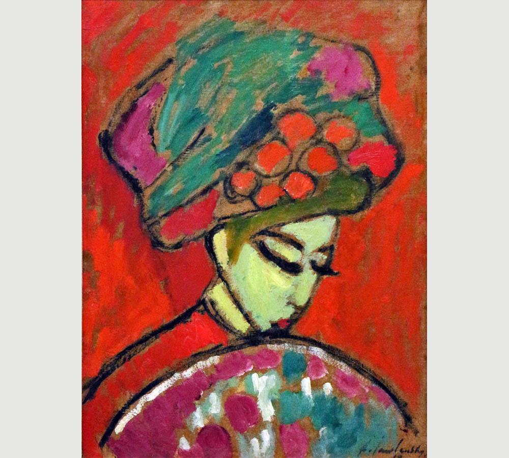 Alexej Jawlensky. Young Girl with a Flowered Hat. 1910
