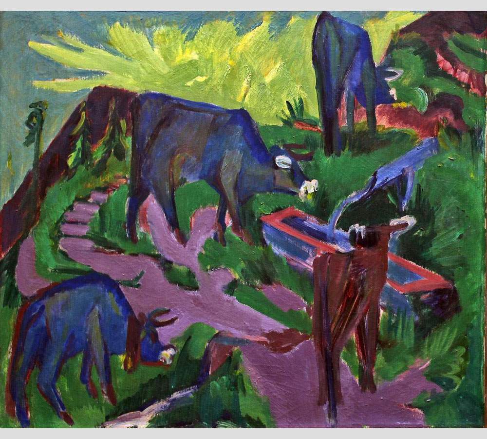 Ernst Ludwig Kirchner. Cattle at Sunset