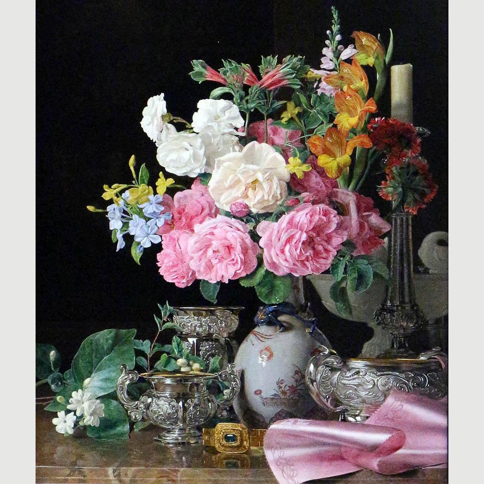Ferdinand Georg Waldmuller. Flowers in a Vase. 1839
