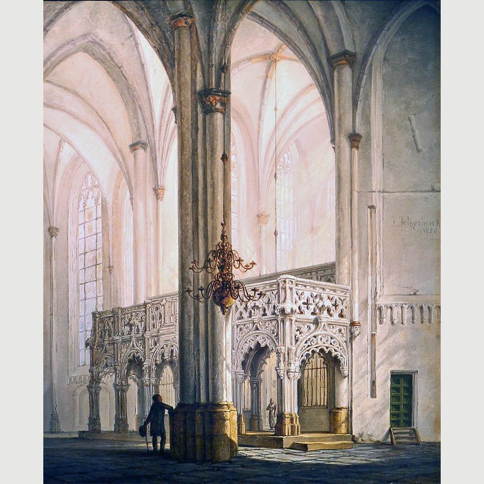 Johannes Jelgerhuis. Interior of Sint-Joriskerk. 1826