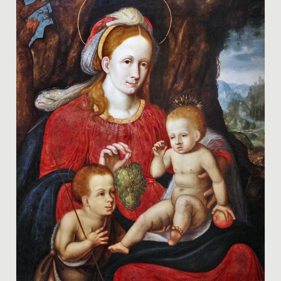 Southern Netherlandish. Virgin with Child and John the Baptist. 1540