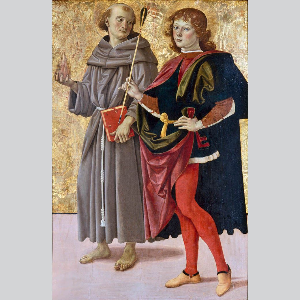 Perugino. Saint Sebastien et Saint Franciscain. v.1500