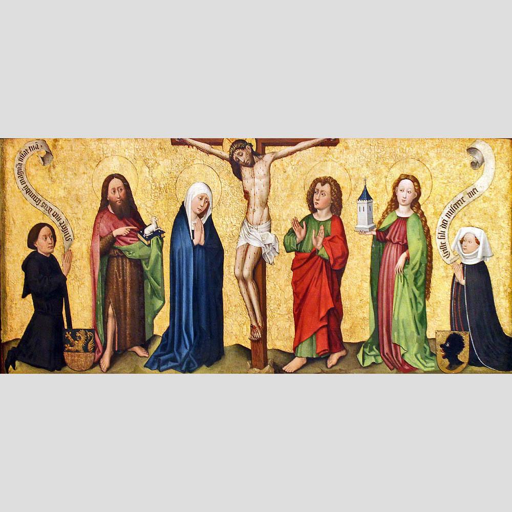 The Crucifixion with Saints and Donors. Upper Rhine. 1450