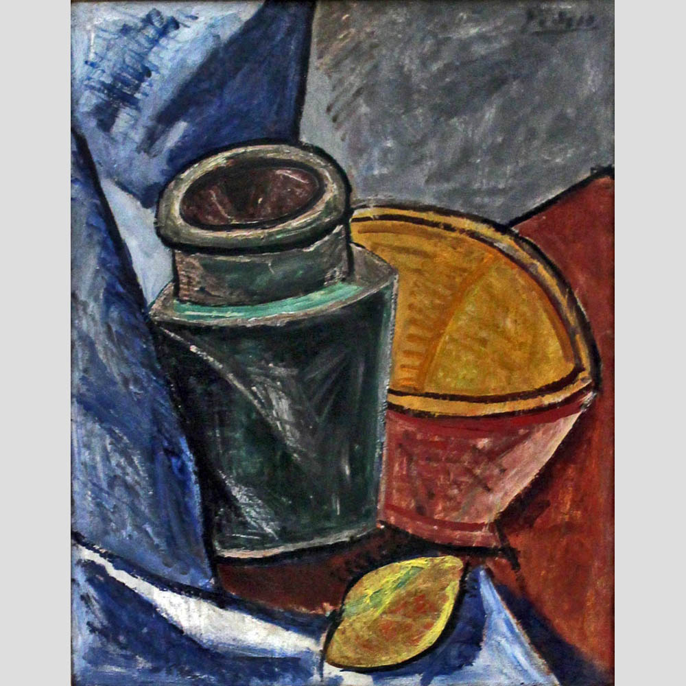 Pablo Picasso. Jug, Bowl and Lemon. 1907