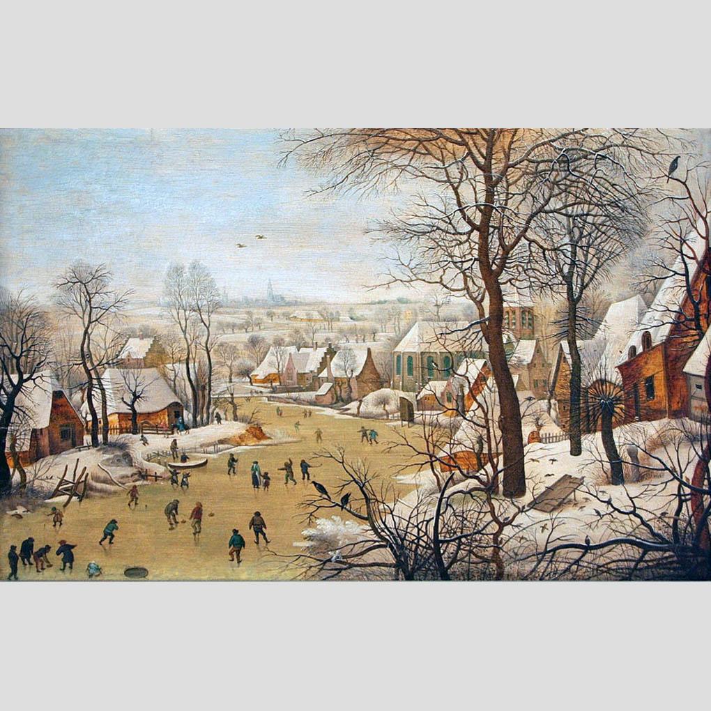 Pieter Brueghel de Jonge. Winter Landscape with Bird Trap. 1631