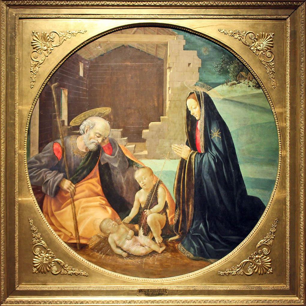 Francesco Granacci. The Adoration with the Infant and John the Baptist. 1500