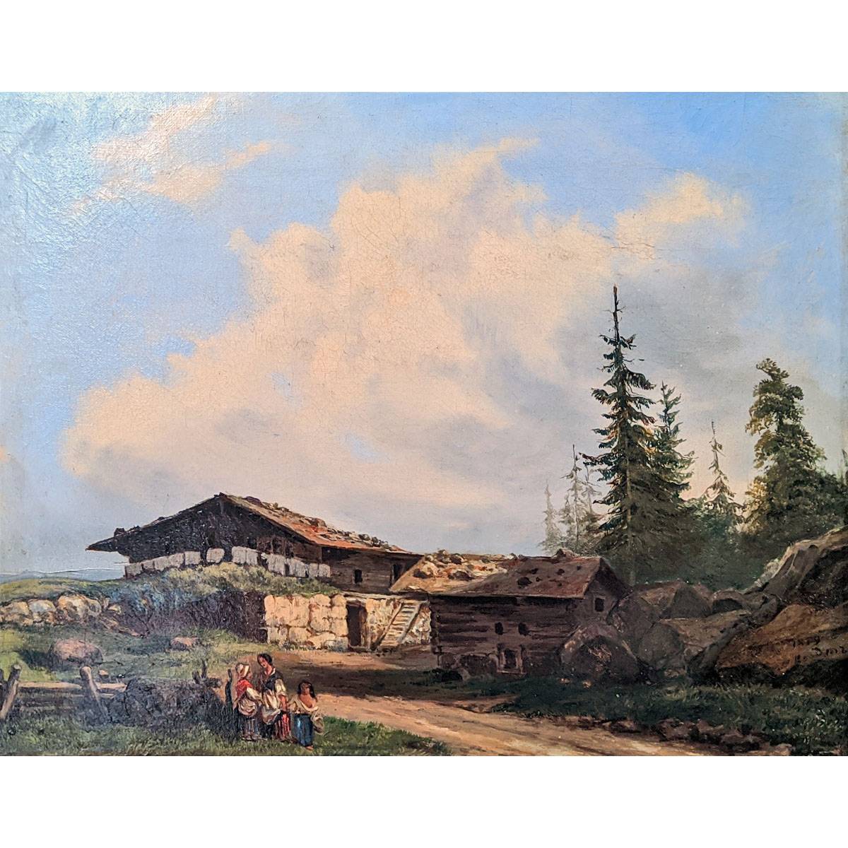 Михаил Клодт. Хижина в горах Швейцарии. 1859