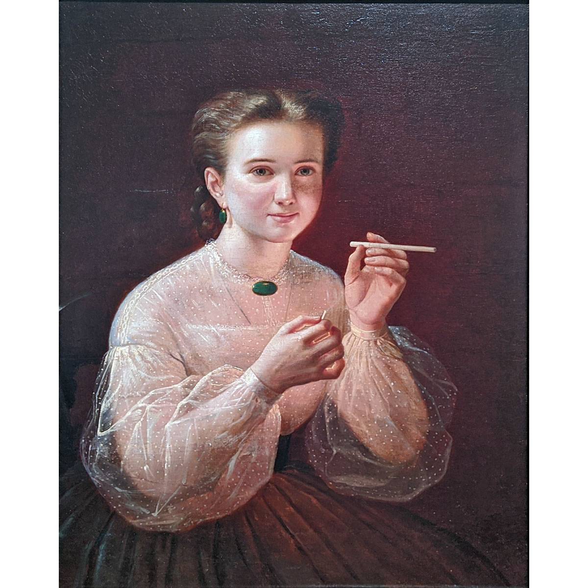 Петр Заболотский. Девушка с папиросой. 1850-е