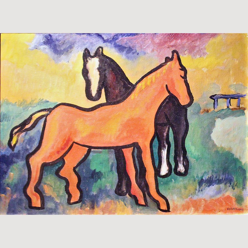 H.N. Werkman. Two Horses. 1937