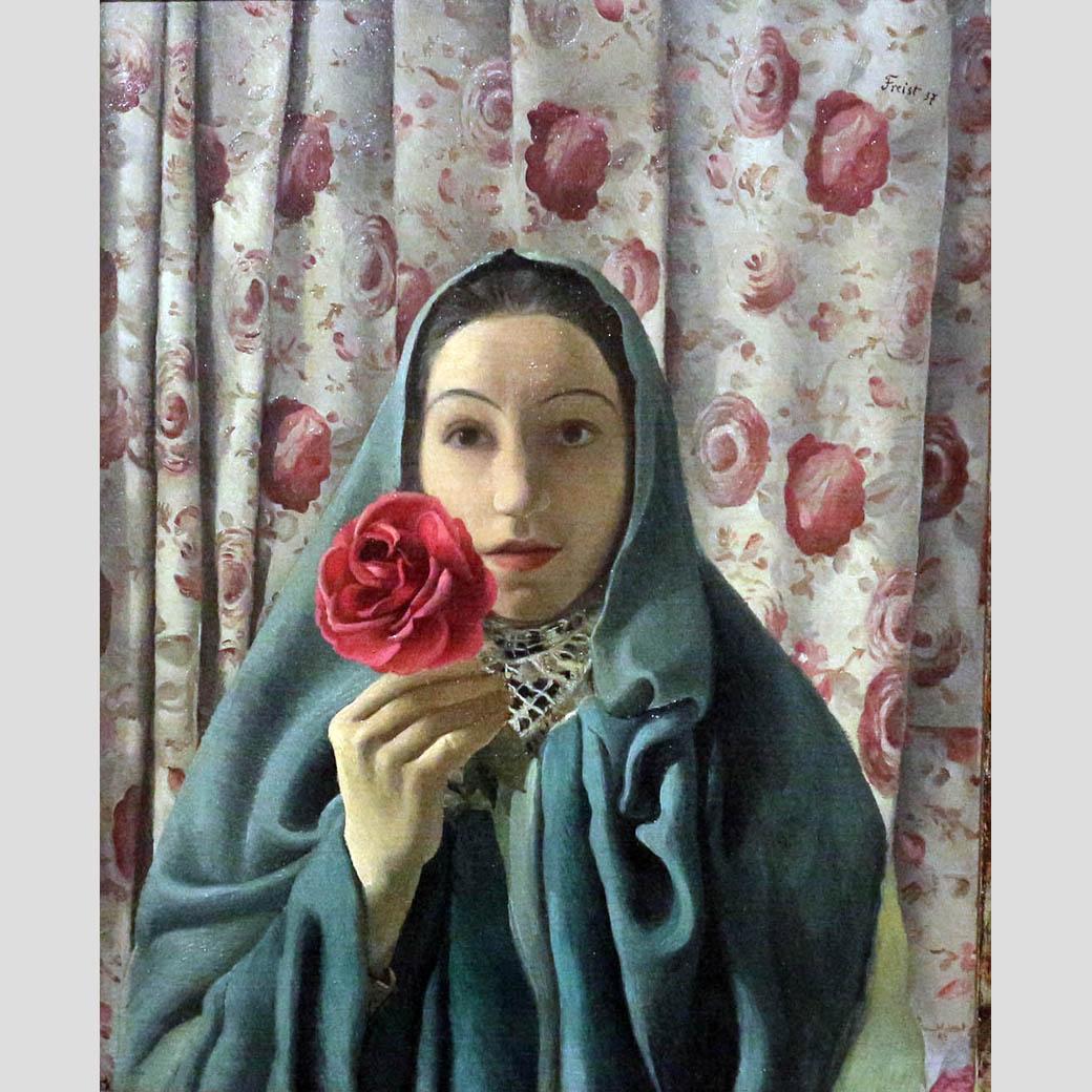 Greta Freist. Lady with Roses. 1937