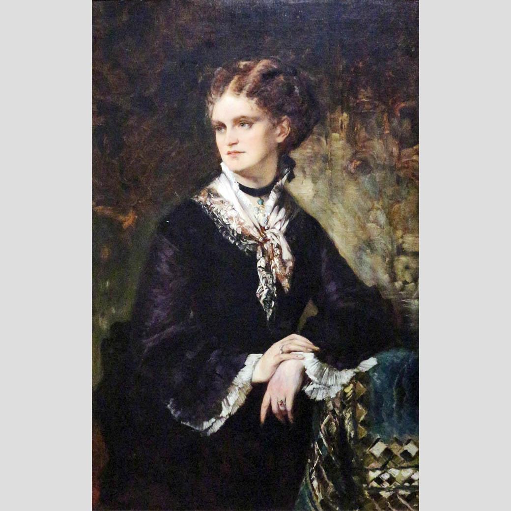 Hans Makart. Woman in Black Gown. 1873