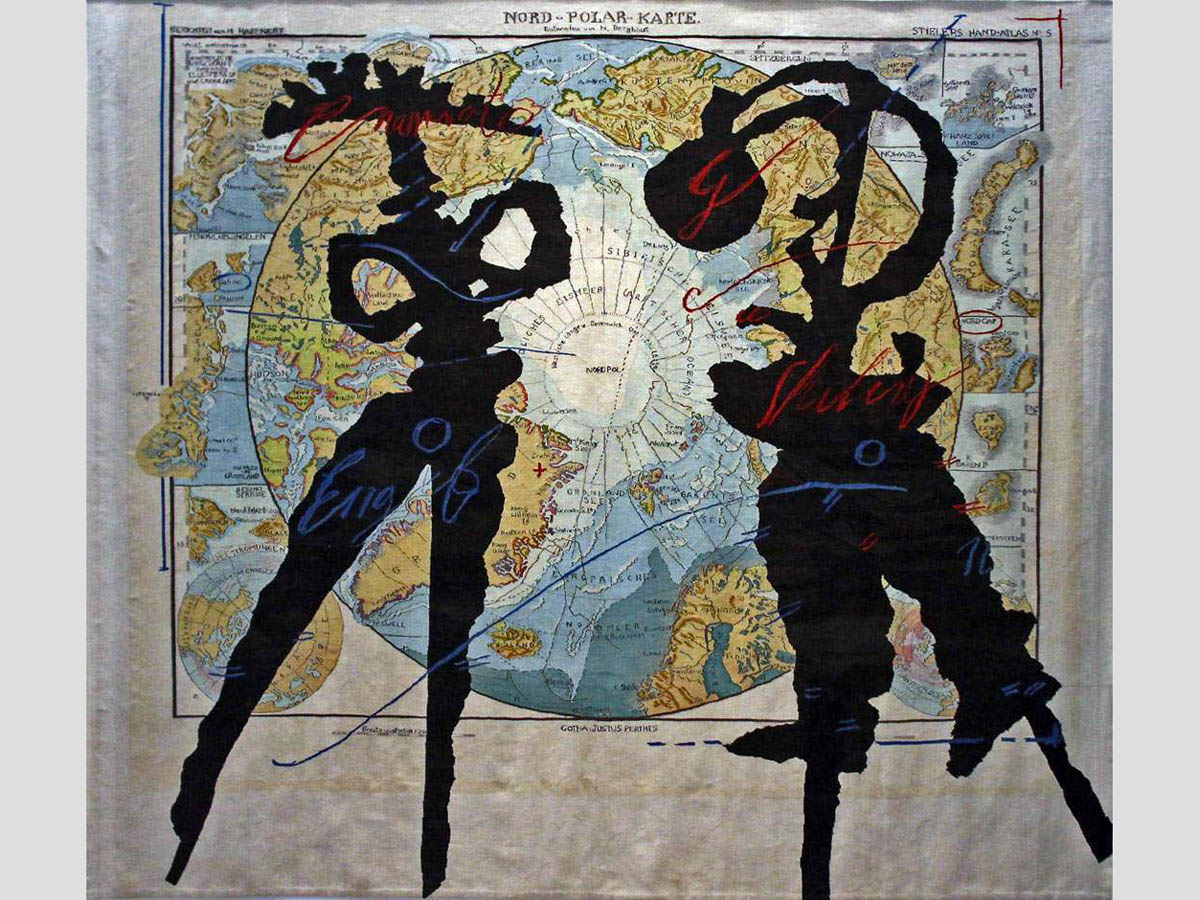 William Kentridge. North Pole Map. 2003. Silk tapestry