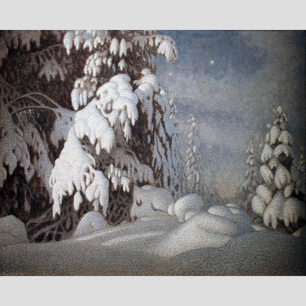 Gustaf Fjaestad. Winter Moonlight. 1895 