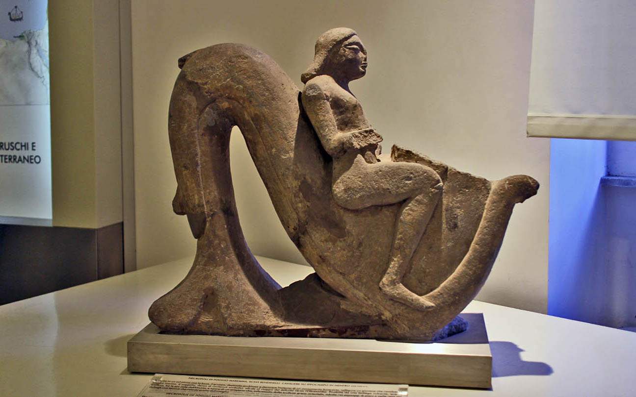 Всадник на морском коне. Necropoli di Poggio. Maremma. 550-540 г. до н.э.