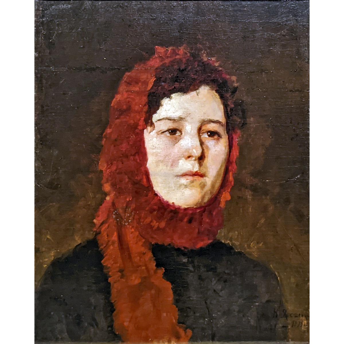 Николай Ярошенко. Девушка в красном шарфе. 1895